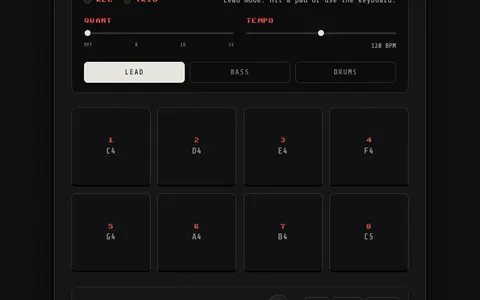 The Chiptune Looper pads and controls
