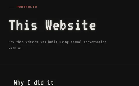 Preview of the This Website page